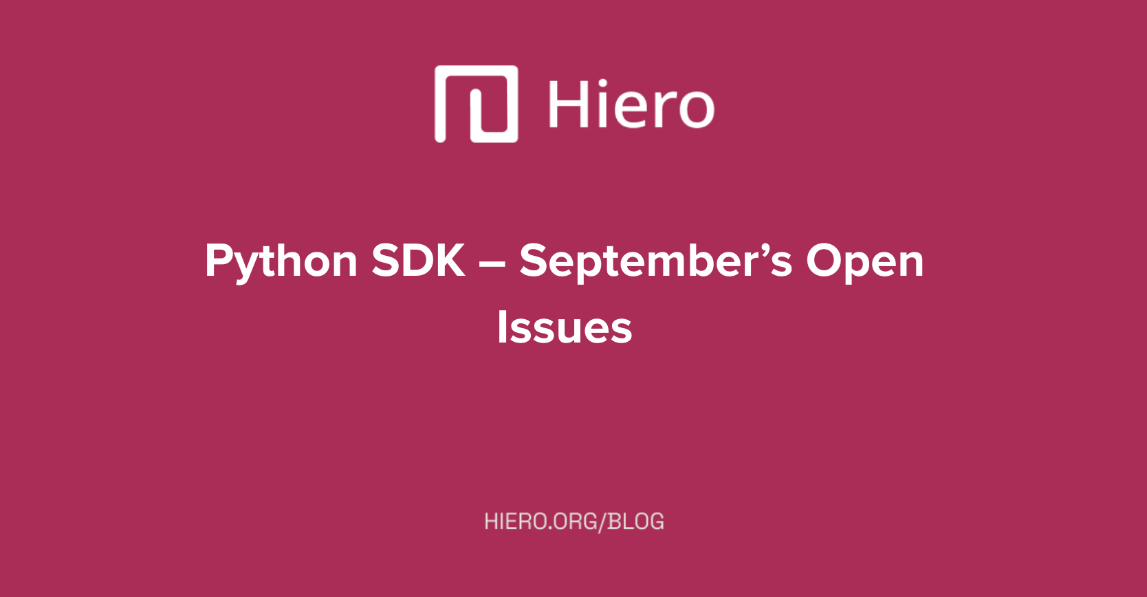 September's Open Issues at the Python SDK
